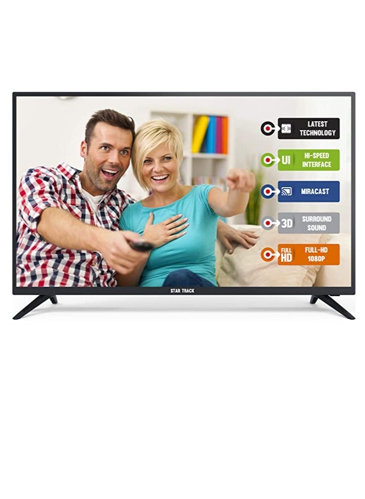 STAR TRACK 43" Full HD LED TV | 1080p, Satellite Receiver, Bezel-Less, HDMI x3, USB x2, Surround Sound - Image 1